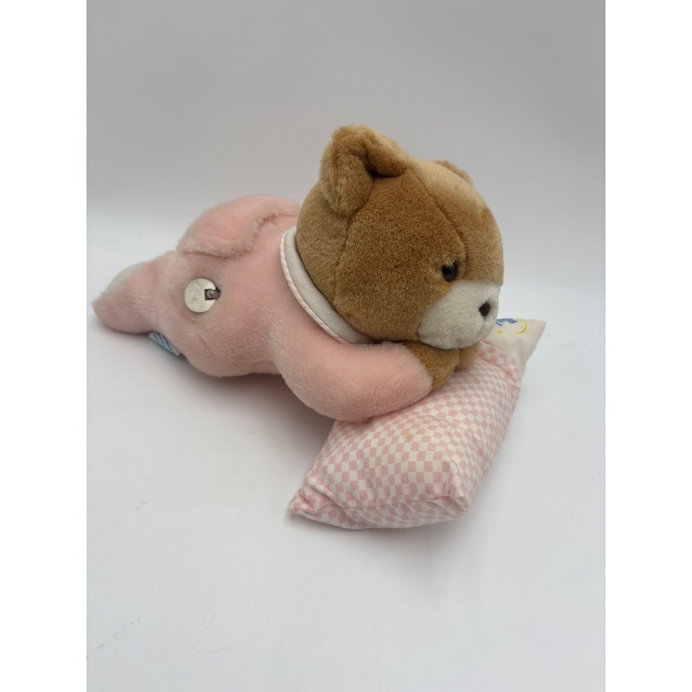 Vintage EDEN Plush MUSICAL PINK TEDDY Bear BABY Turn Key Wind Up Stuffed Lullaby